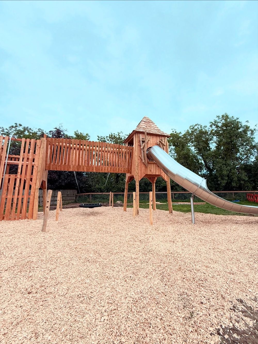 wooden outdoor play area